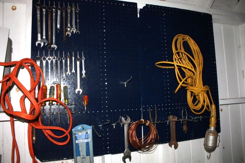 Peg boards can hold a large variety of items.
